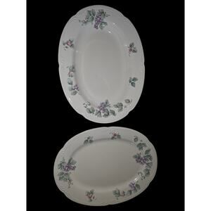 Pfaltzgraff Grapevine Serving Platter Set of 2 - 14.5" & 15.25" Deep Platter USA